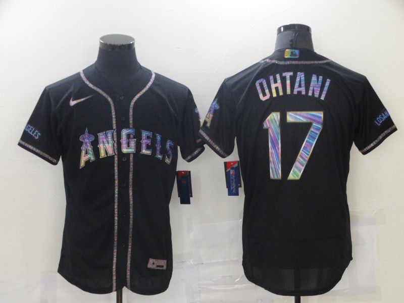 Men Los Angeles Angels #17 Ohtani Black Colorful Edition Elite 2021 Nike MLB Jersey->philadelphia eagles->NFL Jersey